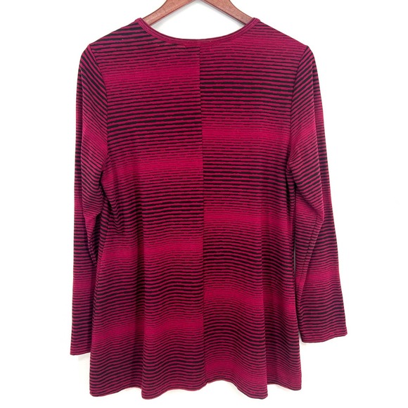 Habitat Womens Size Small Red Long Sleeve Wearable Art Artsy Blouse Shirt Top - Picture 7 of 7